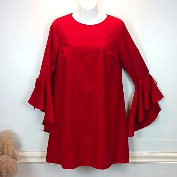 LULUS Made for me Cherry red flounce sleeve mini whimsigoth dress size small - Picture 3 of 13